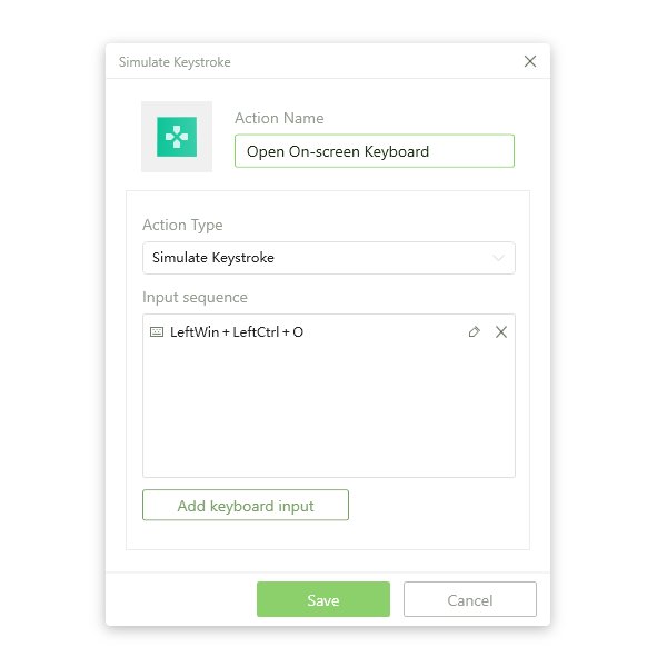name open on screen keyboard shortcut