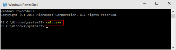 open calculator via windows powershell