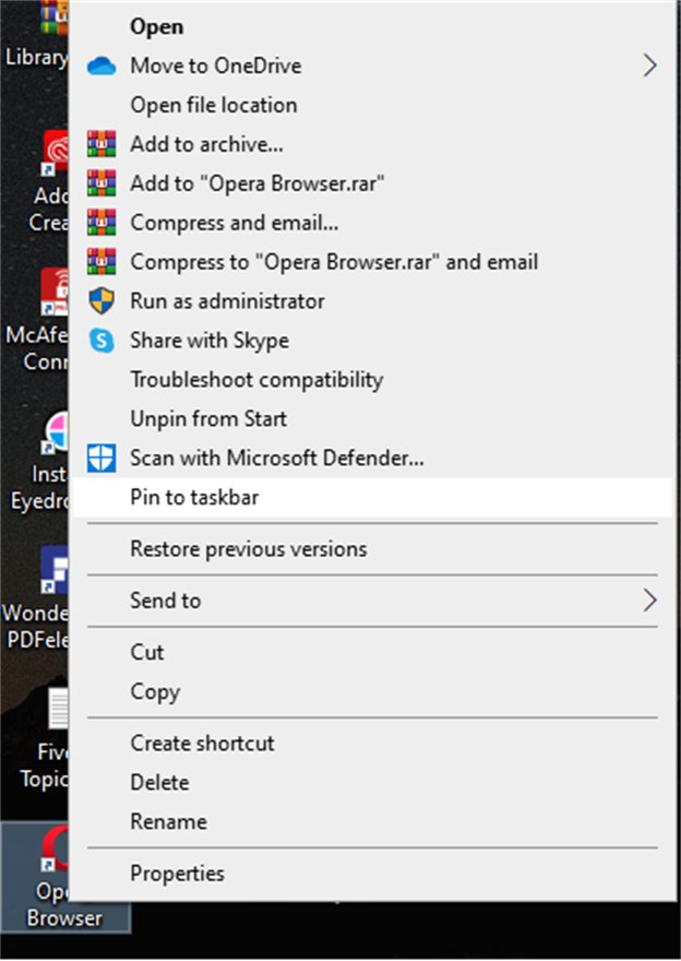 pin to taskbar