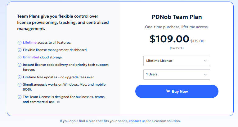 pdnob團隊版版訂閱方案