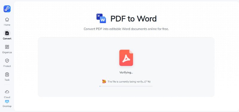 Importer un PDF pour le convertir en Word avec PDNob en ligne