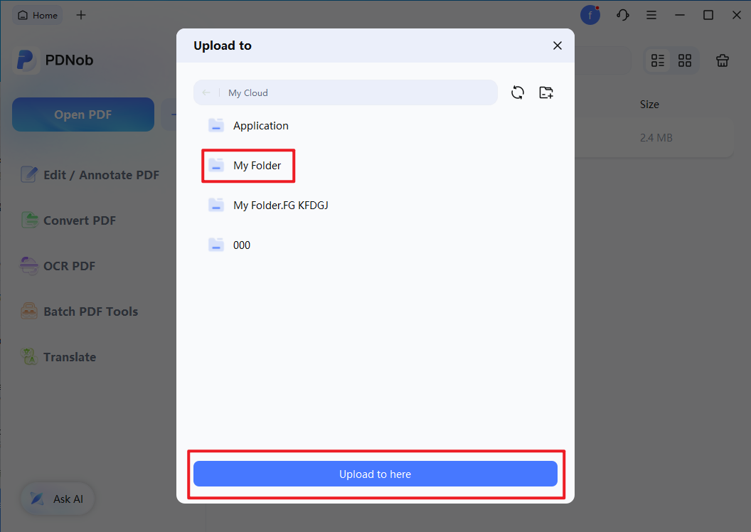 choose destination folder