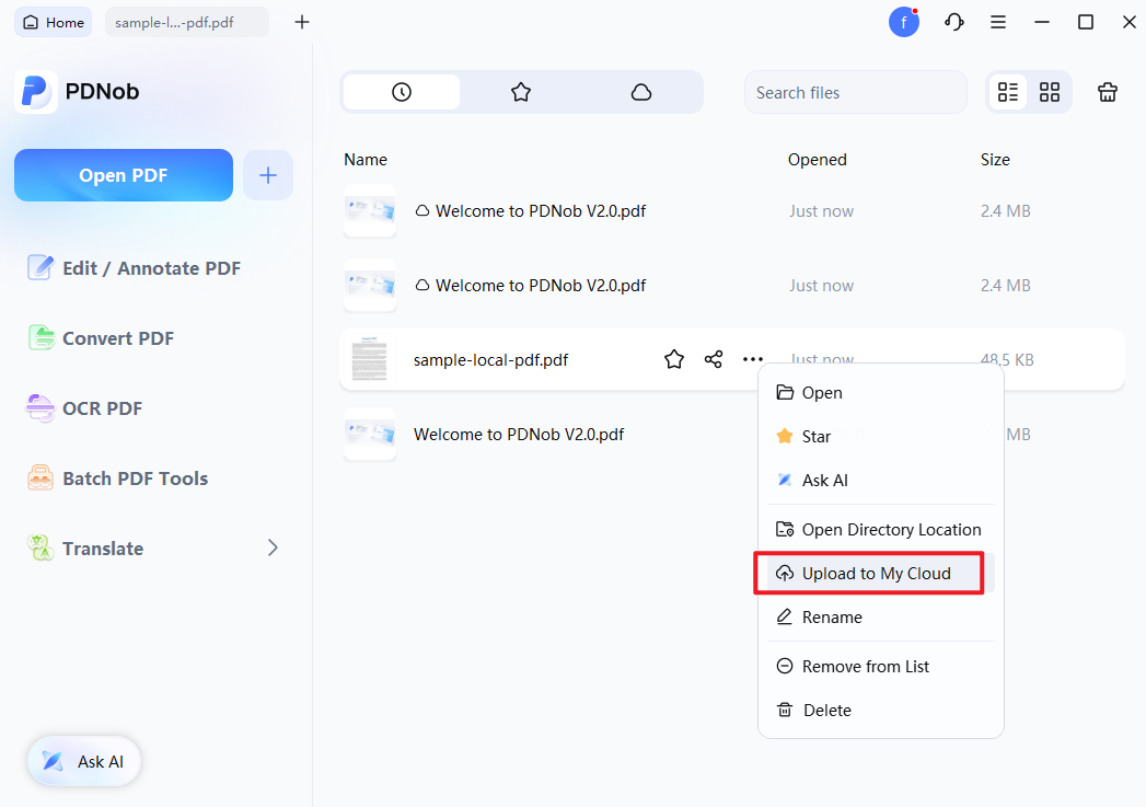 upload to my cloud