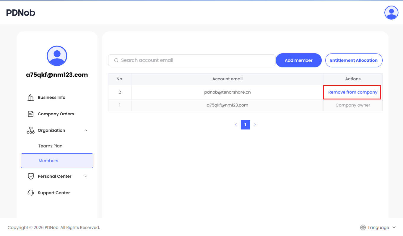 remove member from enterprise