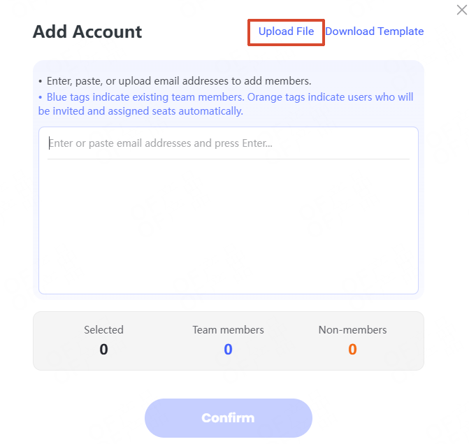 batch upload member email