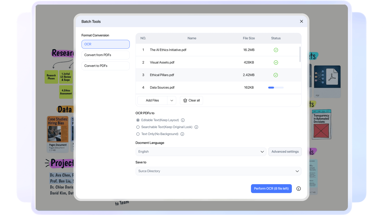 OCR processed PDF with editable text