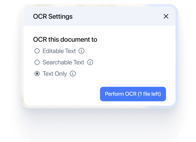 OCR text recognition feature demonstration