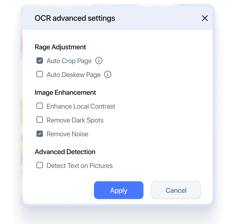 OCR text recognition feature demonstration