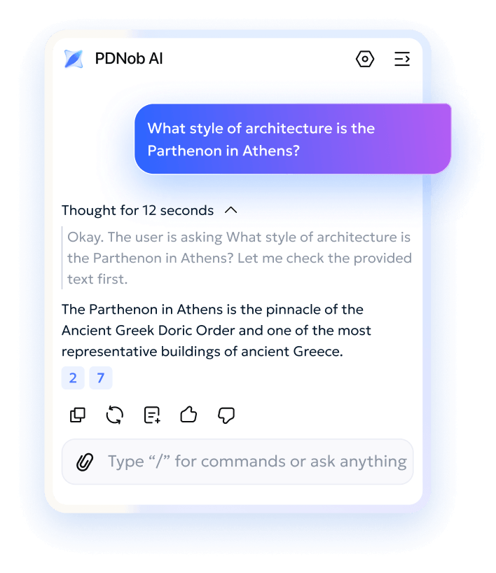 Example of asking a question to a PDF
