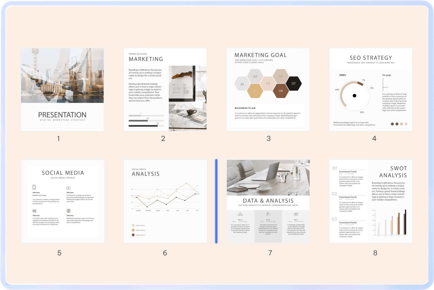 Organize and rearrange PDF pages interface