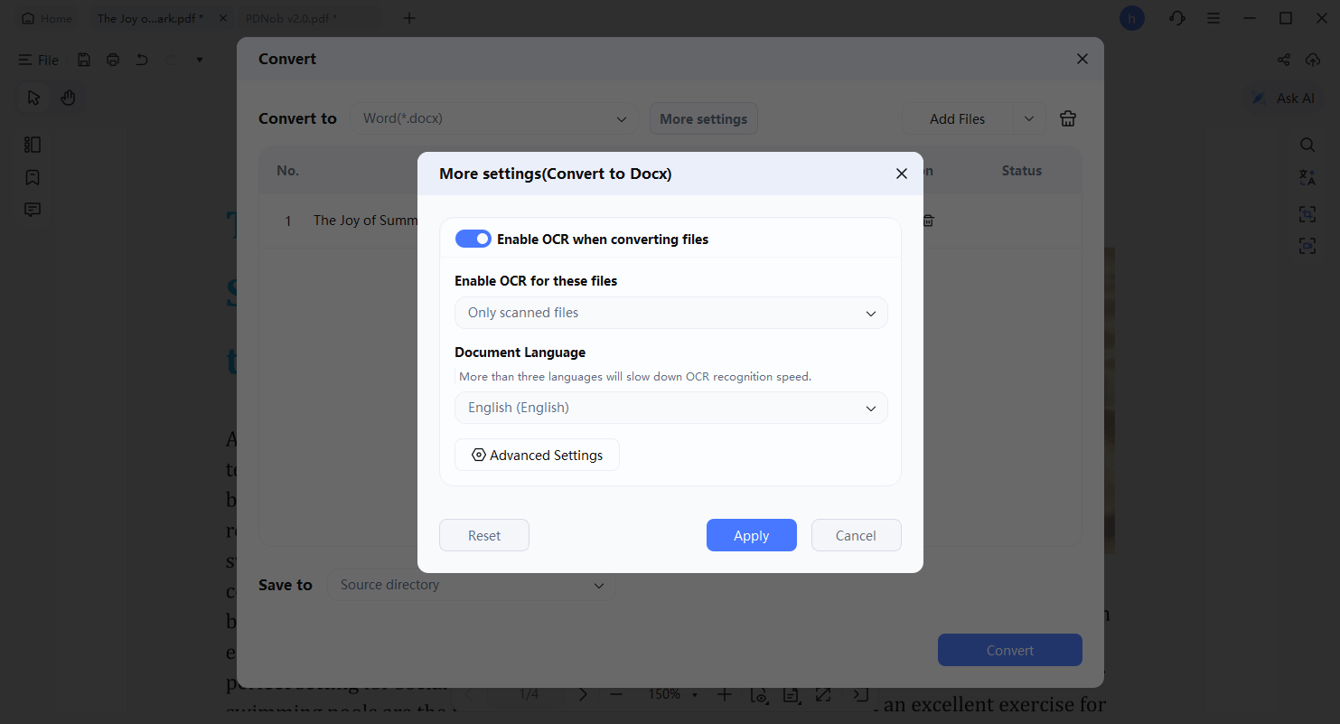 convert to word settings