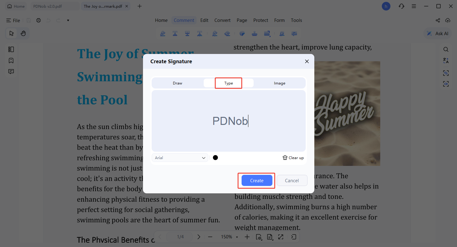create signature write