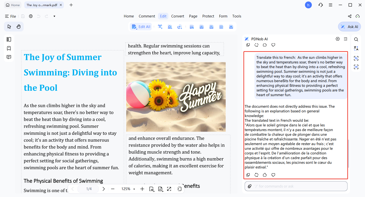 get translated result