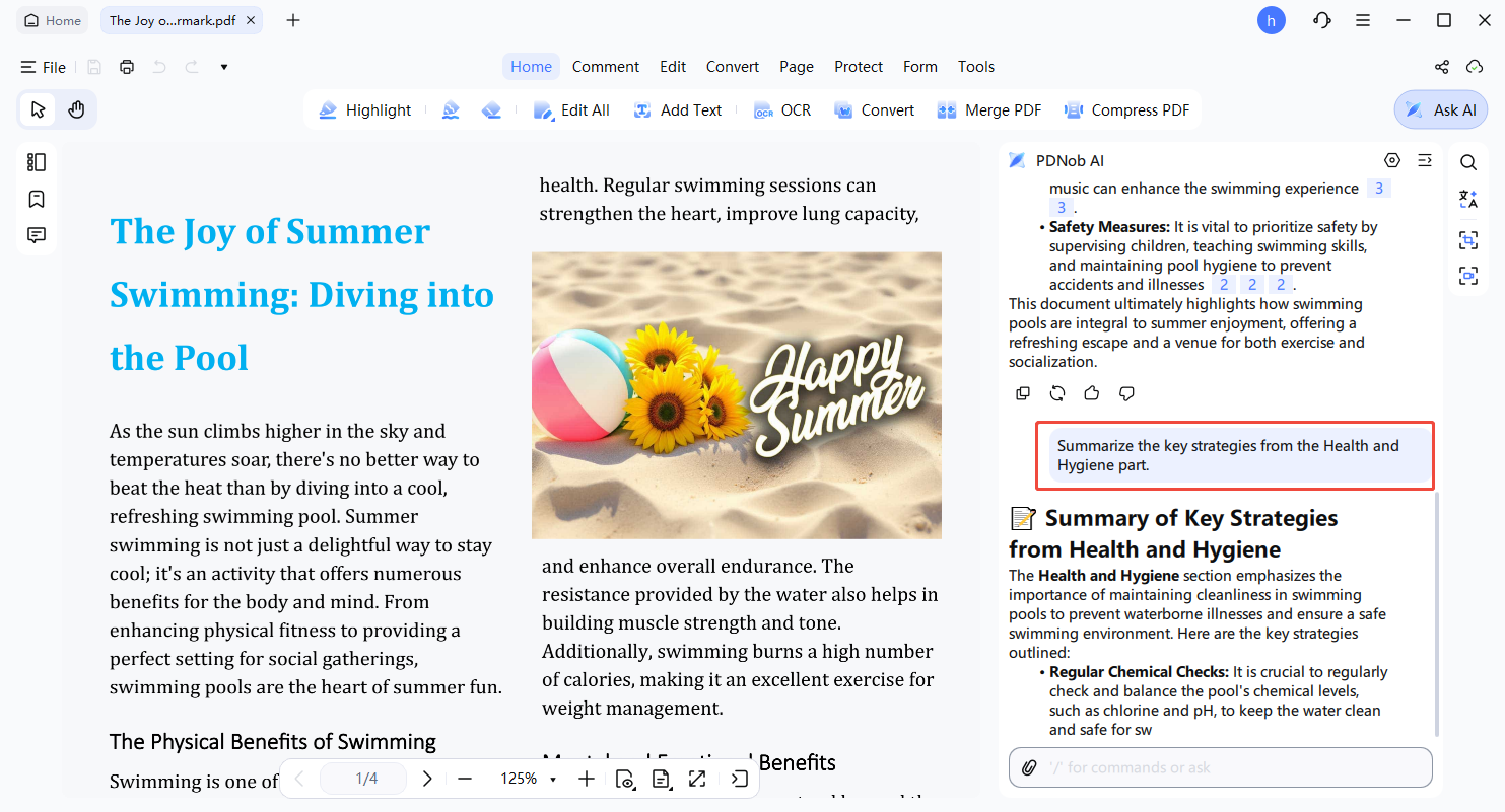 summarize particular sections