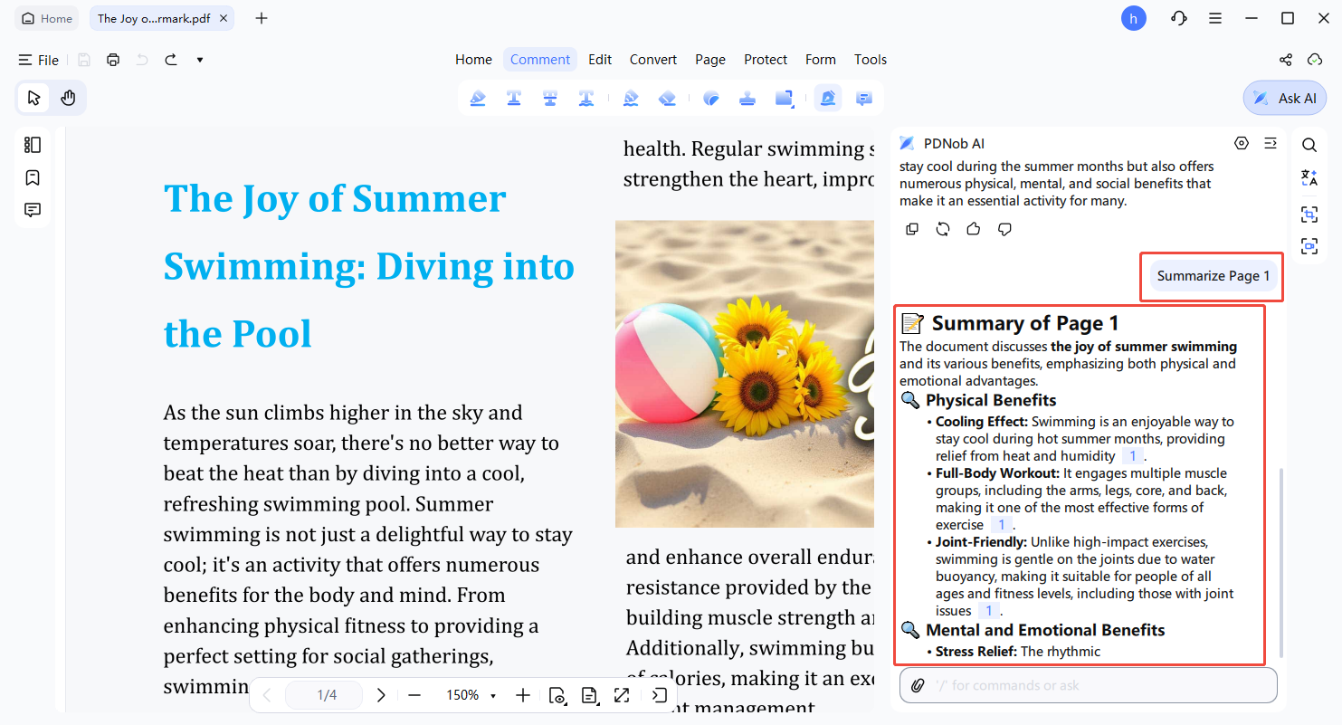 summarize specific pages