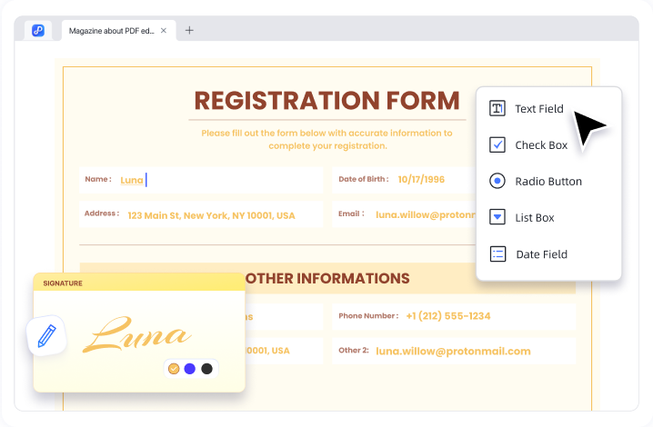 edit and create pdf forms with pdnob pdf editor