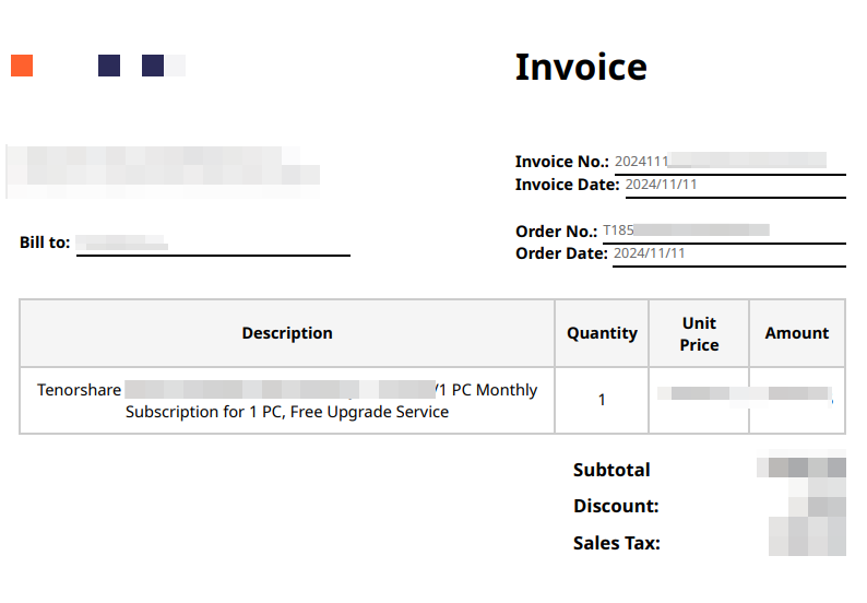 invoice screenshot
